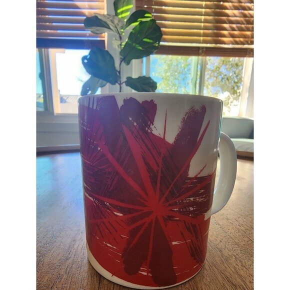 2014 Starbucks Christmas Red Gold Holiday StarBurst Coffee Cup Tea Mug - Picture 2 of 5